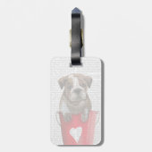 Bulldogge Rot-Liebe Gepäckanhänger (Rückseite vertikal)