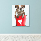 Bulldogge Rot-Liebe Leinwanddruck (Insitu (Holzboden))