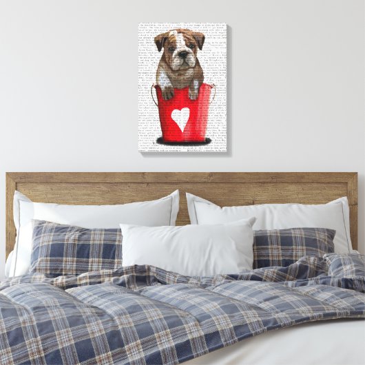 Bulldogge Rot-Liebe Leinwanddruck (Insitu (Schlafzimmer))