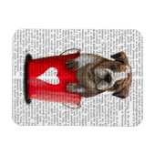 Bulldogge Rot-Liebe Magnet (Horizontal)