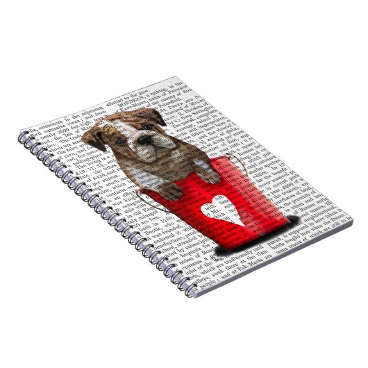 Bulldogge Rot-Liebe Notizblock (Rechte Seite)