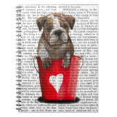 Bulldogge Rot-Liebe Notizblock (Vorderseite)