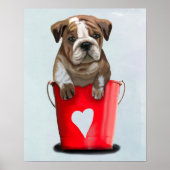 Bulldogge Rot-Liebe Poster (Vorne)