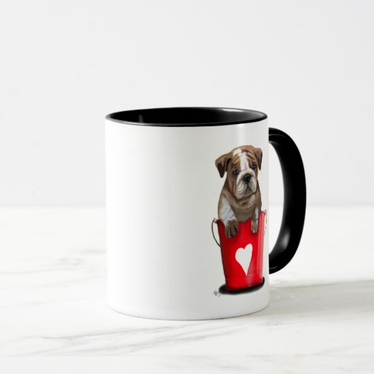 Bulldogge Rot-Liebe Tasse (VorderseiteRechts)