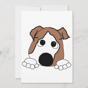 Bulldogge rot und weiß spähend Cartoon Einladung