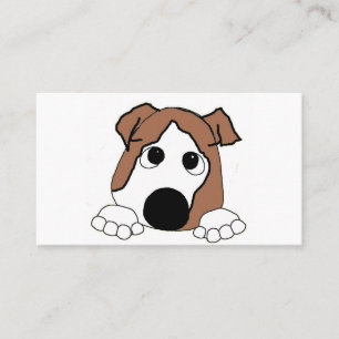 Bulldogge rot und weiß spähende Cartoon Visitenkarte