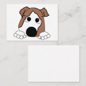 Bulldogge, Rot-Weiß-Pinkel-Cartoon Mitteilungskarte (Vorne/Hinten)