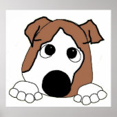 Bulldogge, Rot-Weiß-Pinkel-Cartoon Poster (Vorne)