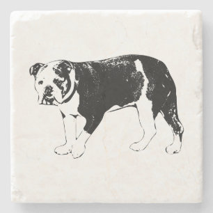 Bulldogge Ruhig, Strukturierte Details Steinuntersetzer