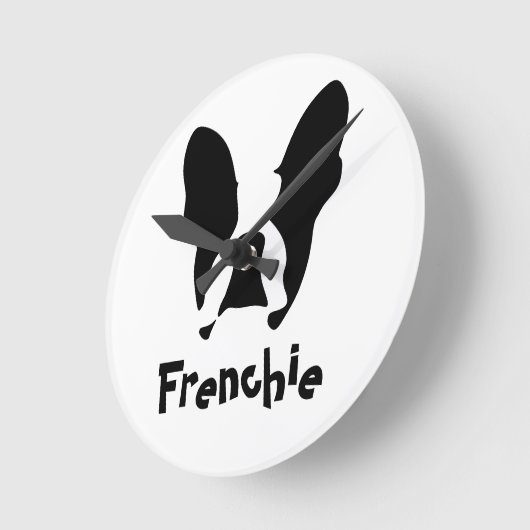 Bulldogge Runde Wanduhr (Winkel)