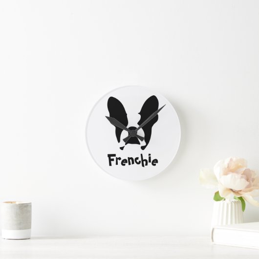 Bulldogge Runde Wanduhr (Zuhause)