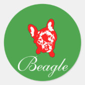 Bulldogge Runder Aufkleber (Vorderseite)