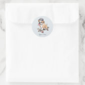 Bulldogge Runder Aufkleber (Tasche)