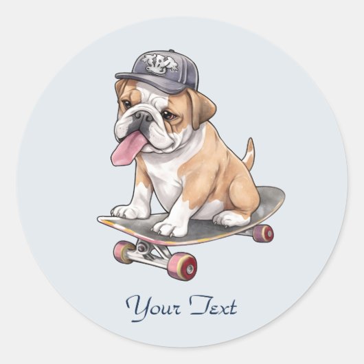 Bulldogge Runder Aufkleber (Vorderseite)