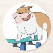 Bulldogge Runder Pappuntersetzer (Vorderseite)