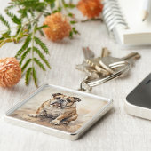 Bulldogge Schlüsselanhänger (Seite)