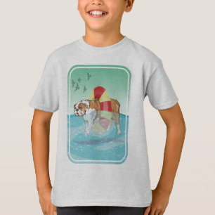 Bulldogge Schwimmen im Meer T-Shirt