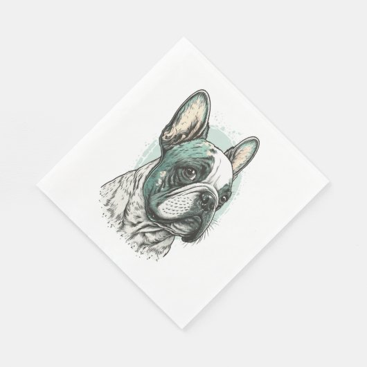 Bulldogge Serviette (Ecke)