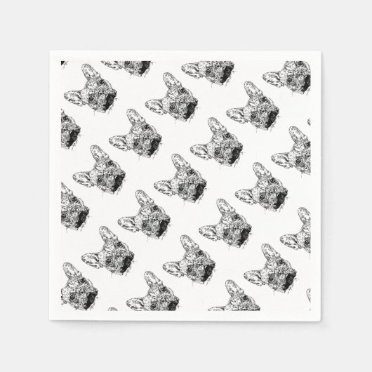 Bulldogge Serviette (Vorderseite)