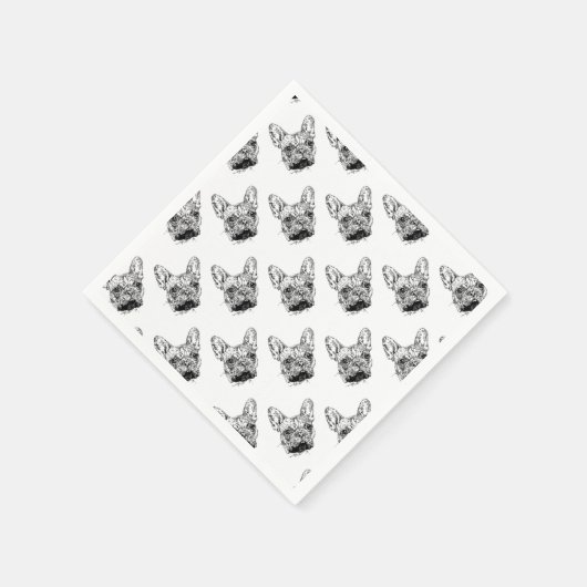 Bulldogge Serviette (Ecke)