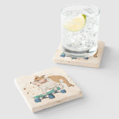 Bulldogge Steinuntersetzer (Seitenansicht)