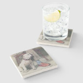 Bulldogge Steinuntersetzer (Seitenansicht)