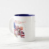 Bulldogge - Unabhängigkeitstag-Feier Zweifarbige Tasse (Vorderseite Links)