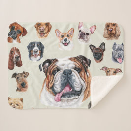 Bulldogge und Freunde Haustierdecke Sherpadecke