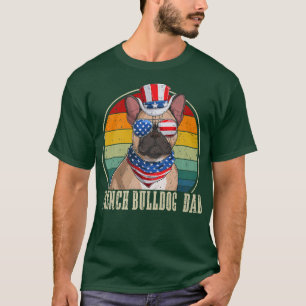 Bulldogge Vater Retro Sonnenbrille 4. Juli Fa. T-Shirt