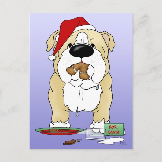 Bulldogge Weihnachten - Ho Ho?? (Vorderseite)