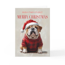 Bulldogge Weihnachtskarte