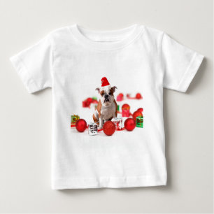 Bulldogge Weihnachtsschmuck Geschenkboxen Rote Wei Baby T-shirt