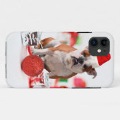 Bulldogge Weihnachtsschmuck Geschenkboxen Rote Wei Case-Mate iPhone Hülle (Rückseite (Horizontal))