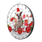 Bulldogge Weihnachtsschmuck Geschenkboxen Rote Wei Dartscheibe (Vorderseite rechts)