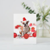 Bulldogge Weihnachtsschmuck Geschenkboxen Rote Wei Feiertagspostkarte (Stehend Vorderseite)