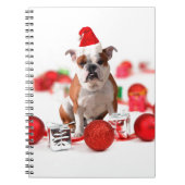 Bulldogge Weihnachtsschmuck Geschenkboxen Rote Wei Notizblock (Vorderseite)