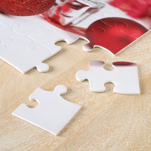 Bulldogge Weihnachtsschmuck Geschenkboxen Rote Wei Puzzle (Seite)
