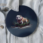 Bulldogge Weihnachtsschnee Button (Beispiel)