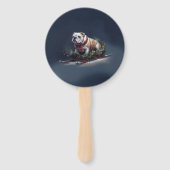 Bulldogge Weihnachtsschnee Fächer (Vorderseite)