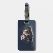 Bulldogge Weihnachtsschnee Gepäckanhänger (Rückseite vertikal)