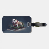 Bulldogge Weihnachtsschnee Gepäckanhänger (Rückseite horizontal)