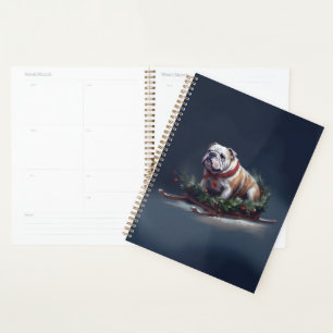 Bulldogge Weihnachtsschnee Planer