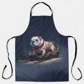 Bulldogge Weihnachtsschnee Schürze (Vorderseite)