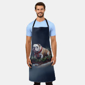 Bulldogge Weihnachtsschnee Schürze (Getragen)