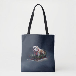 Bulldogge Weihnachtsschnee Tasche
