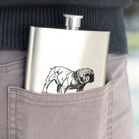 Bulldogge zeichnend flachmann (Beispiel)