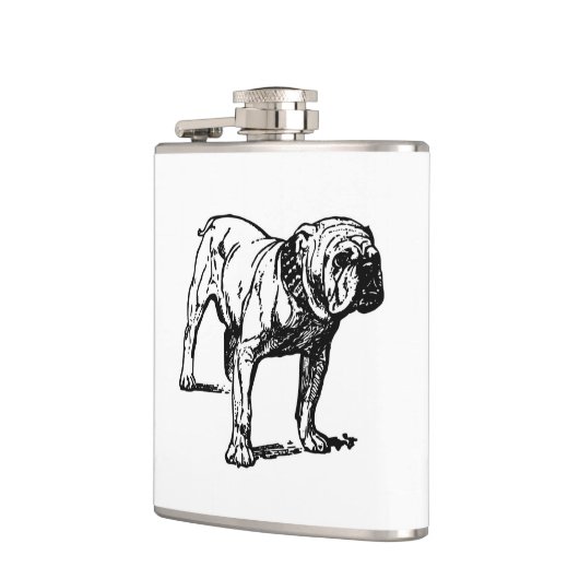 Bulldogge zeichnend flachmann (Links)