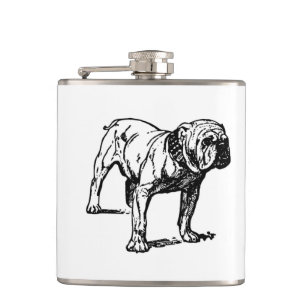 Bulldogge zeichnend flachmann