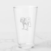Bulldogge zeichnend glas (Rückseite)