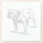 Bulldogge zeichnend glasuntersetzer (Rückseite)